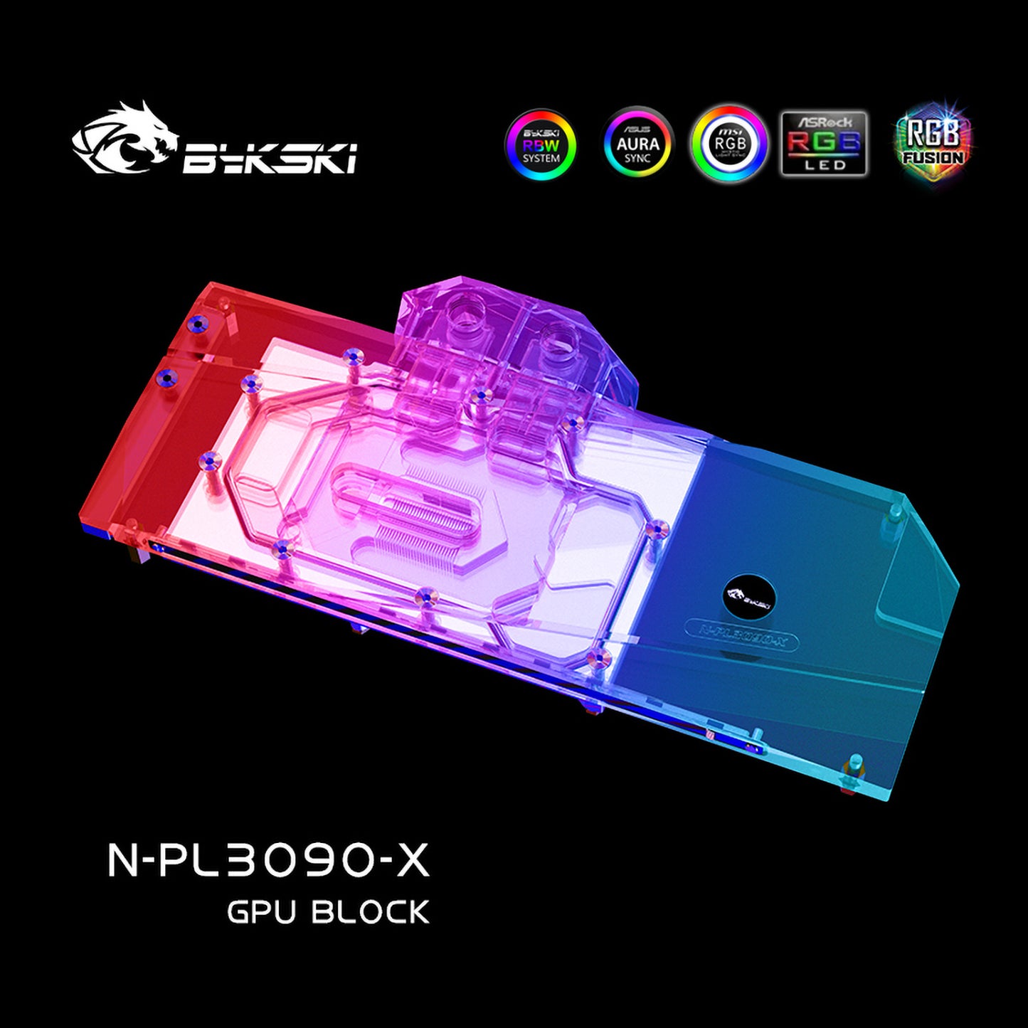 Bykski GPU Water Block For Peladn / Zotac / Manli RTX 3080 / Nvidia 3090 (turbine version) / CANDUES 3090, PC Water Cooling Cooler, N-PL3090-X