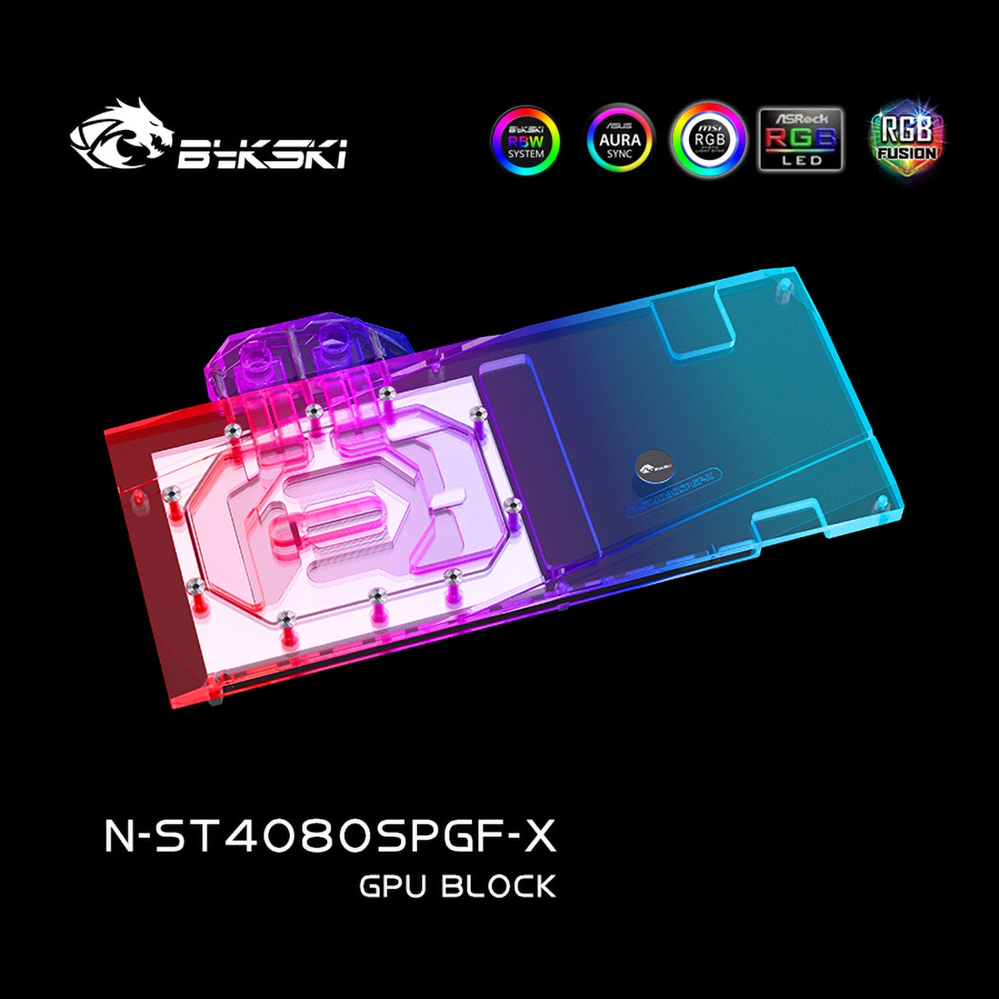 Bykski GPU Water Block For Zotac RTX 4080 Super-16GB PGF OC, Full Cover With Backplate PC Water Cooling Cooler, N-ST4080SPGF-X