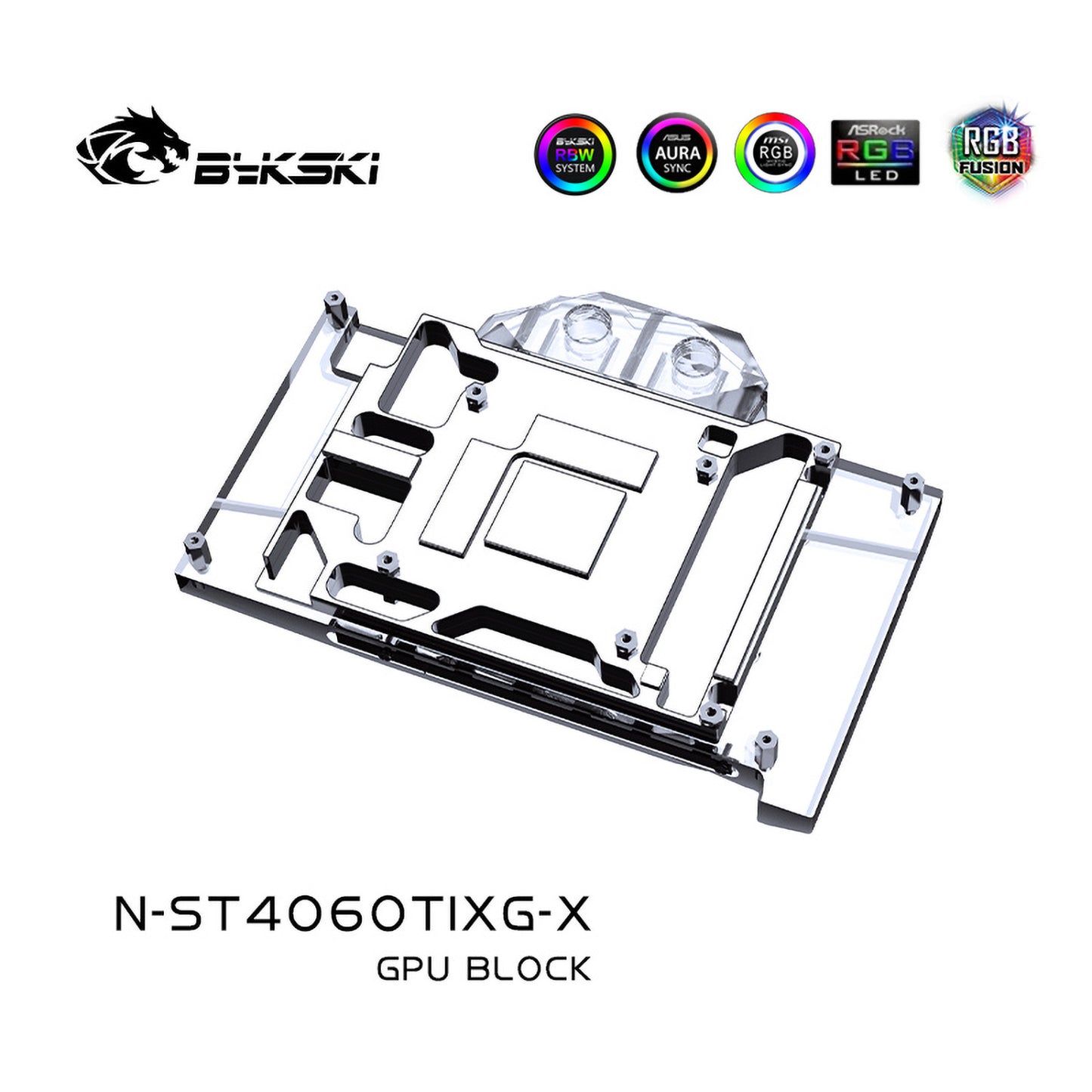 Bykski GPU Water Block For Zotac RTX 4060 Ti-8GB X-GAMING OC, Full Cover With Backplate PC Water Cooling Cooler, N-ST4060TIXG-X