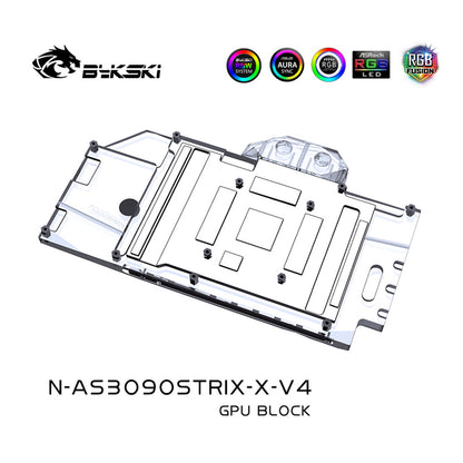Bykski GPU Water Cooling Block For Asus ROG Strix RTX 3090/3080Ti/3080 Gaming, Graphics Card Liquid Cooler System, N-AS3090STRIX-X-V4 N-AS3090STRIX-X-V3
