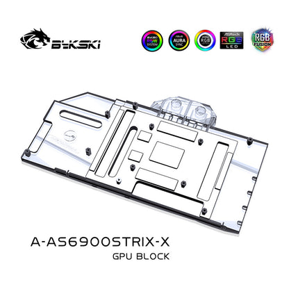 Bykski GPU Water Cooling Block For Asus ROG STRIX LC RX 6900XT/6800XT Gaming, A-AS6900STRIX-X