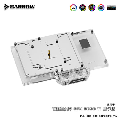 Barrow 3090 GPU Water Block For Colorful BATTLE AX 3090 Ti, Full Cover 5v ARGB GPU Cooler, BS-COI3090TZ-PA