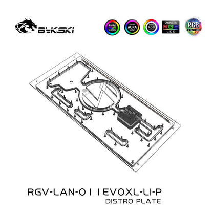 Bykski Front Distro Plate For Lian Li O11 EVO XL Case, 5V A-RGB Acrylic Waterway Board, Complete Kit For Water Cooling Loop, RGV-LAN-O11EVOXL-LI-P