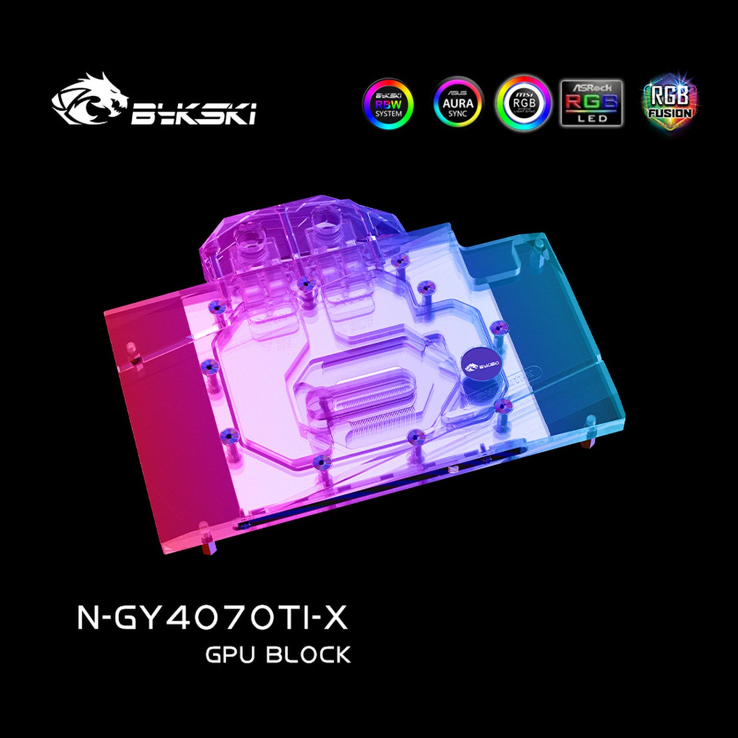 Bykski GPU Water Block For Galax GeForce RTX 4070 Ti Overseas Edition, Full Cover With Backplate PC Water Cooling Cooler,N-GY4070TI-X