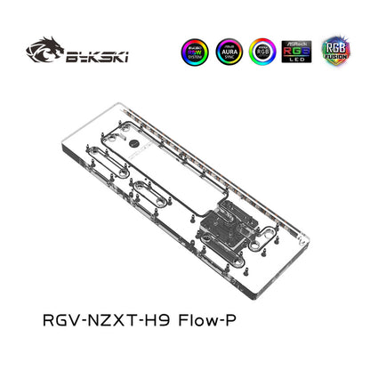 Bykski Distro Plate Kit For NZXT H9 Flow Case, 5V A-RGB Complete Loop For Single GPU PC Building, Water Cooling Waterway Board, RGV-NZXT-H9 Flow-P