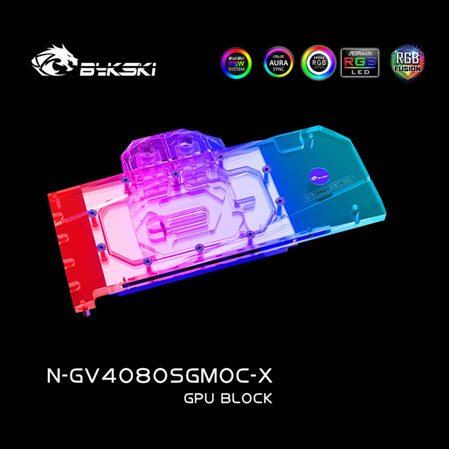 Bykski GPU Water Block For Gigabyte RTX 4080 Super Gaming OC 16G, Full Cover With Backplate PC Water Cooling Cooler, N-GV4080SGMOC-X