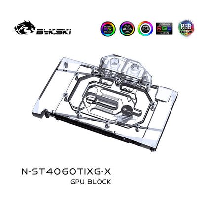 Bykski GPU Water Block For Zotac RTX 4060 Ti-8GB X-GAMING OC, Full Cover With Backplate PC Water Cooling Cooler, N-ST4060TIXG-X