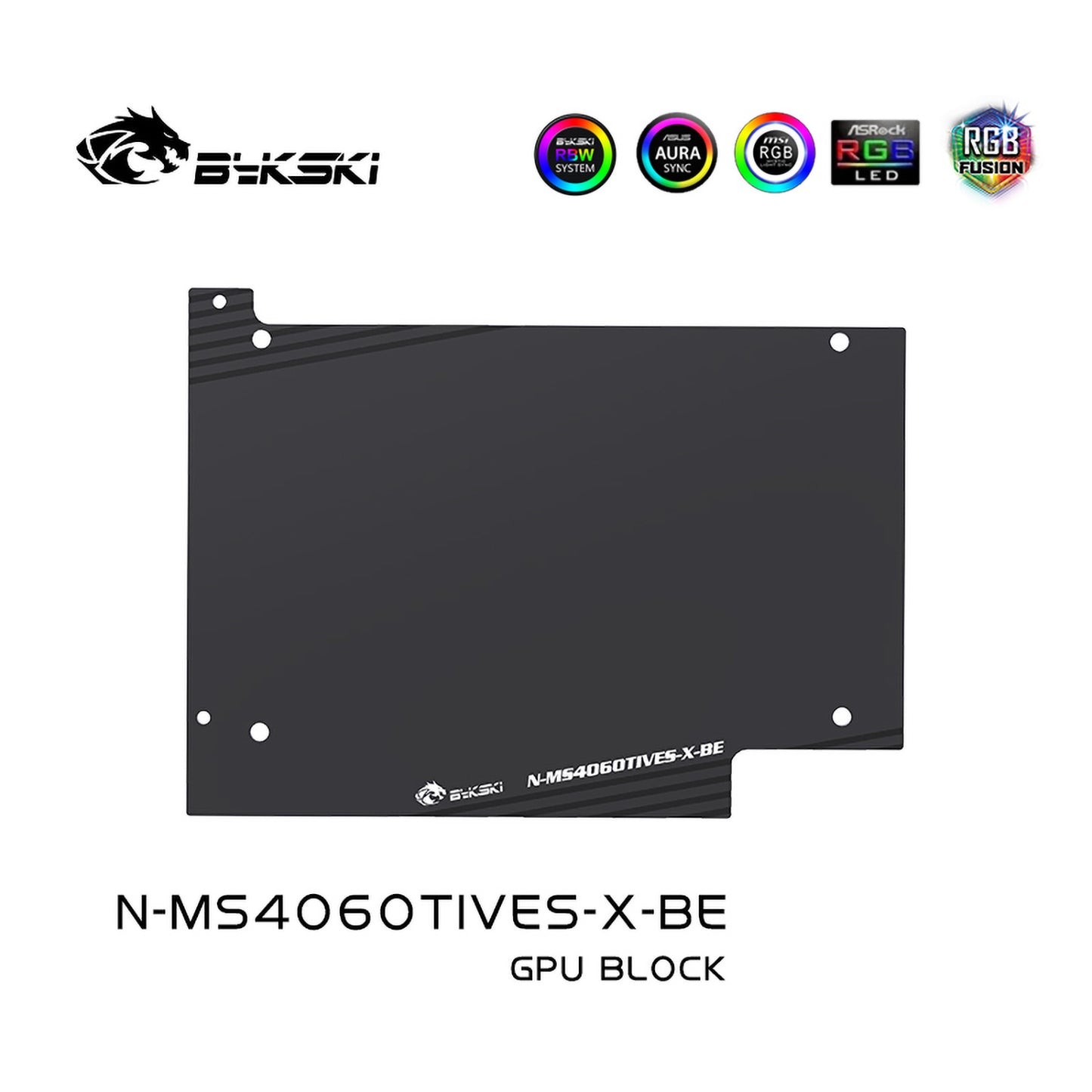 Bykski GPU Water Block For MSI GeForce RTX™ 4060 Ti, Full Cover With Backplate PC Water Cooling Cooler, N-MS4060TIVES-X