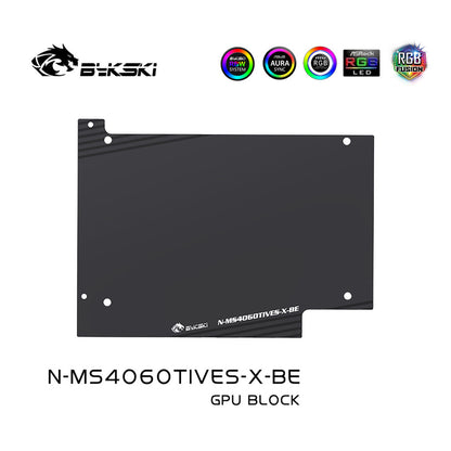 Bykski GPU Water Block For MSI GeForce RTX™ 4060 Ti, Full Cover With Backplate PC Water Cooling Cooler, N-MS4060TIVES-X