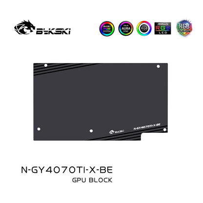 Bykski GPU Water Block For Galax GeForce RTX 4070 Ti Overseas Edition, Full Cover With Backplate PC Water Cooling Cooler,N-GY4070TI-X