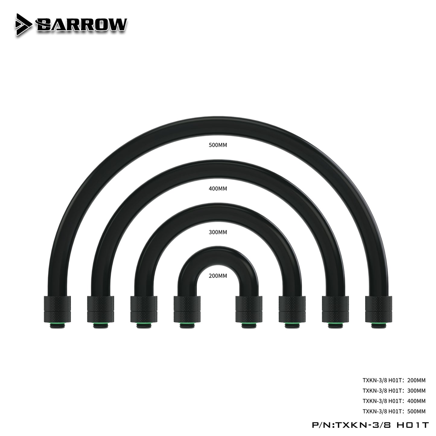 Barrow Soft Tube, 10X13 10x16mm, Hose For Computer Water Cooling System, CPU GPU Cooler Tube, TXKN-3/8T TXKN-3/8H01T