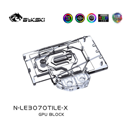 Bykski GPU block For Leadtek RTX3070Ti LIFE ES, Full Cover Graphics Card Water Cooling Block, N-LE3070TILE-X