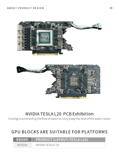 Bykski GPU Block For NVIDIA TESLA L20, High Heat Resistance Material POM + Full Metal Construction, Full Cover GPU Water Cooling Cooler Radiator Block, N-TESLA-L20-X