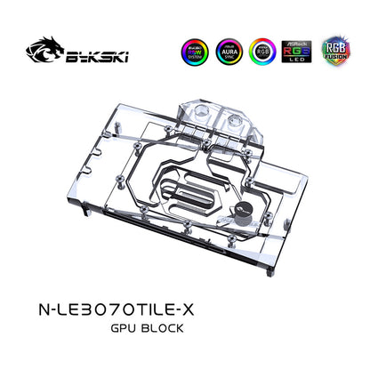 Bykski GPU block For Leadtek RTX3070Ti LIFE ES, Full Cover Graphics Card Water Cooling Block, N-LE3070TILE-X