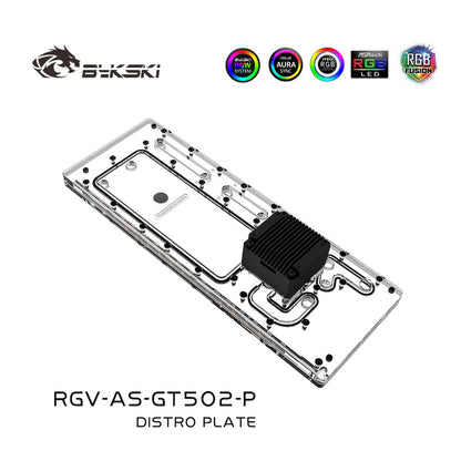 Bykski Distro Plate For ASUS TUF GT502 Case, Acrylic Waterway Board Combo DDC Pump, 5V A-RGB，RGV-AS-GT502-P