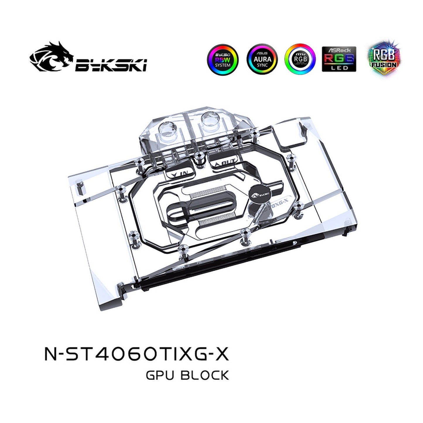 Bykski GPU Water Block For Zotac RTX 4060 Ti-8GB X-GAMING OC, Full Cover With Backplate PC Water Cooling Cooler, N-ST4060TIXG-X