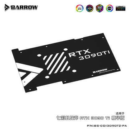 Barrow 3090 GPU Water Block For Colorful BATTLE AX 3090 Ti, Full Cover 5v ARGB GPU Cooler, BS-COI3090TZ-PA