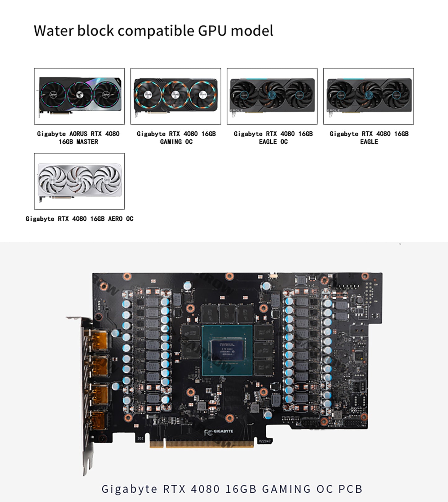 Barrow GPU Water Block For Gigabyte RTX 4080 Gaming OC 16GB/Aorus RTX 4080 Master 24G, Full Cover With Backplate PC Water Cooling Cooler, BS-GIG4080-PA