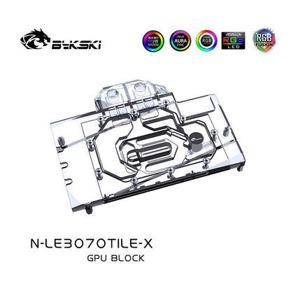 Bykski GPU block For Leadtek RTX3070Ti LIFE ES, Full Cover Graphics Card Water Cooling Block, N-LE3070TILE-X