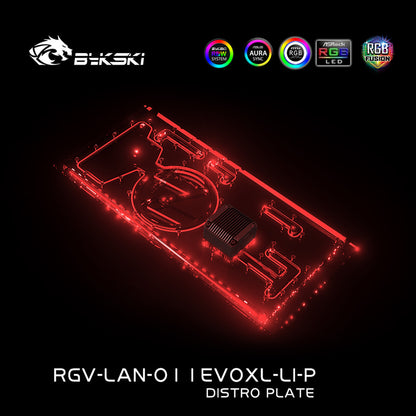 Bykski Front Distro Plate For Lian Li O11 EVO XL Case, 5V A-RGB Acrylic Waterway Board, Complete Kit For Water Cooling Loop, RGV-LAN-O11EVOXL-LI-P