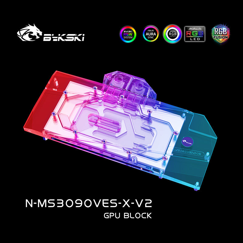 Bykski 3080 3090 GPU Water Cooling Block For MSI RTX3090 3080 VENTUS,  Graphics Card Liquid Cooler System, N-MS3090VES-X-V2