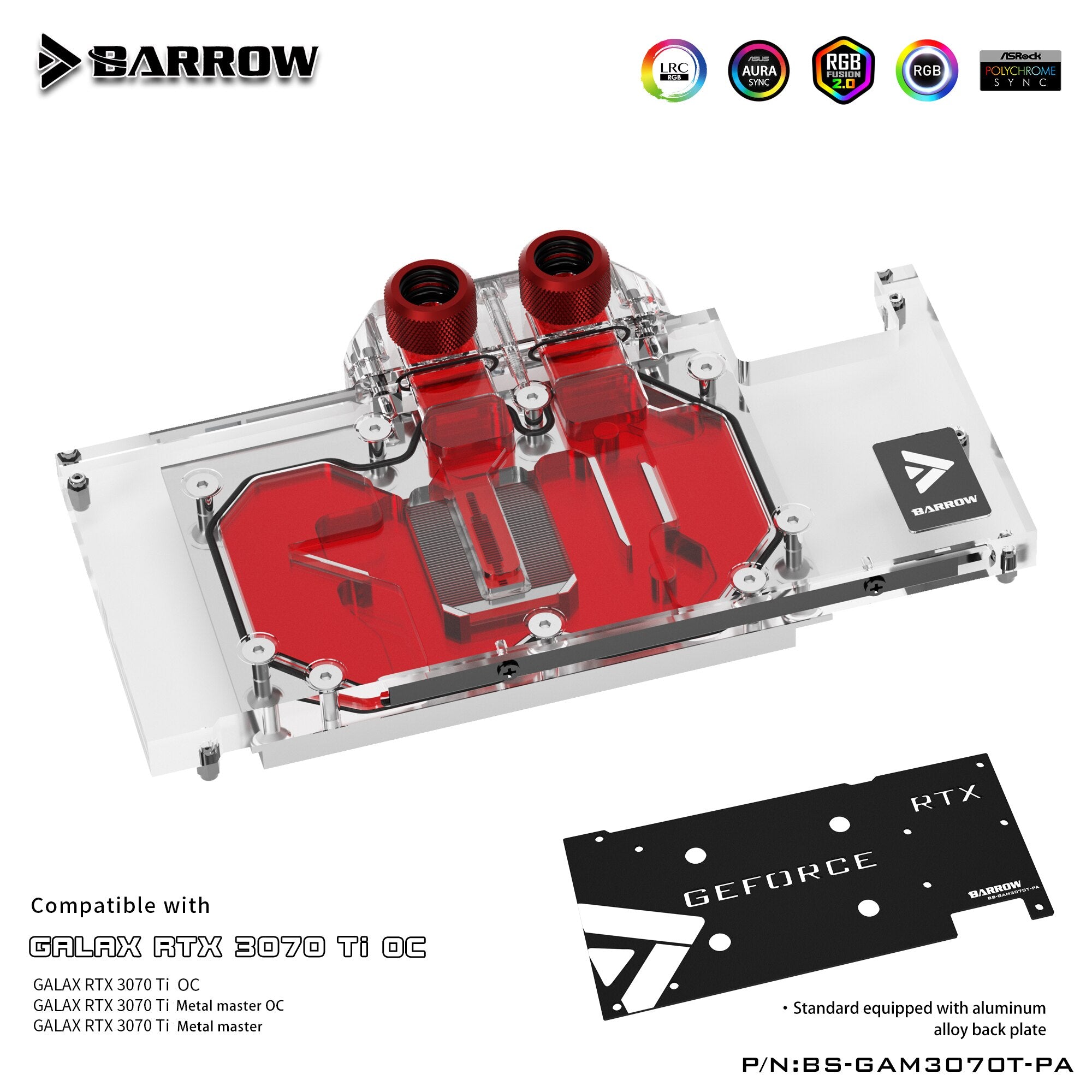 Barrow GPU Water Block for Galax / Gainward RTX 3070TI OC GPU Card