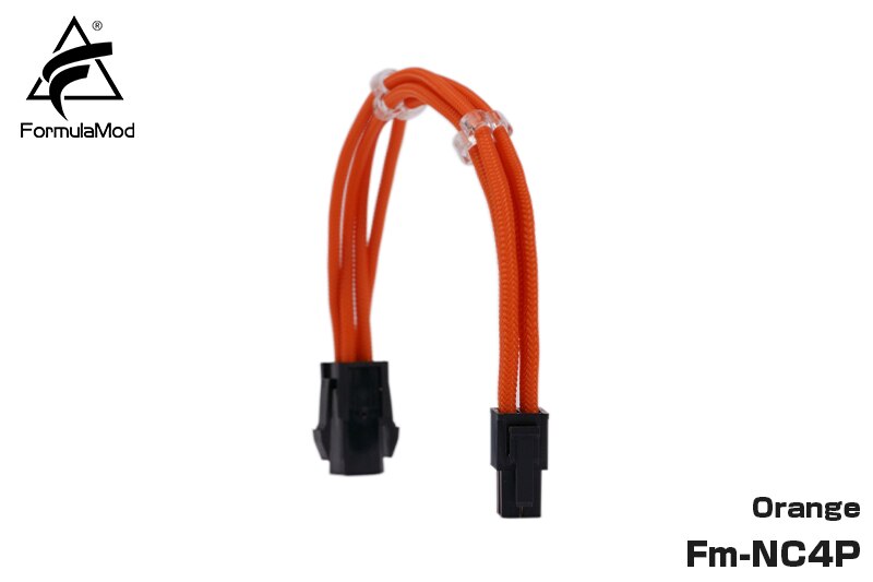 FormulaMod Fm-NC4P CPU 4Pin Power Extension Cable For Motherboard 4 Pin 18AWG Solid Color Extension Cables With Cable Comb