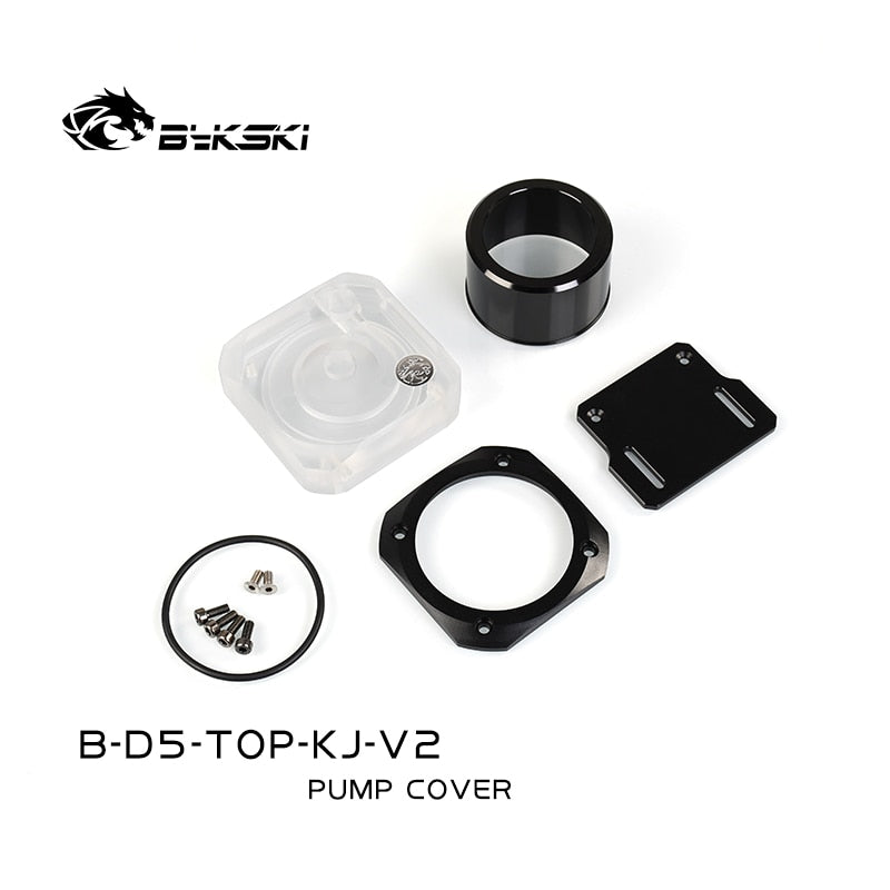 Bykski Pump Armor Kit , G1/4 Acrylic Top & Aluminum Alloy Bracket , Compatible With Bykski And Laing D5 Pump, B-D5-TOP-KJ-V2 D5