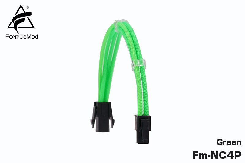 FormulaMod Fm-NC4P CPU 4Pin Power Extension Cable For Motherboard 4 Pin 18AWG Solid Color Extension Cables With Cable Comb