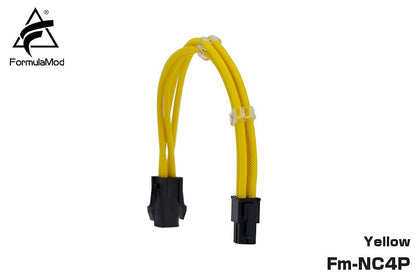 FormulaMod Fm-NC4P CPU 4Pin Power Extension Cable For Motherboard 4 Pin 18AWG Solid Color Extension Cables With Cable Comb