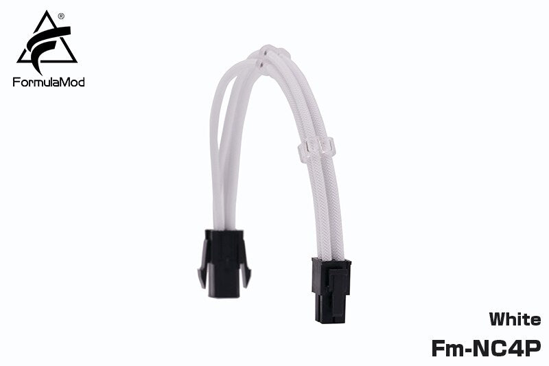 FormulaMod Fm-NC4P CPU 4Pin Power Extension Cable For Motherboard 4 Pin 18AWG Solid Color Extension Cables With Cable Comb