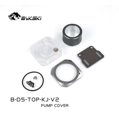 Bykski Pump Armor Kit , G1/4 Acrylic Top & Aluminum Alloy Bracket , Compatible With Bykski And Laing D5 Pump, B-D5-TOP-KJ-V2 D5