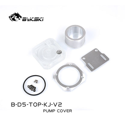 Bykski Pump Armor Kit , G1/4 Acrylic Top & Aluminum Alloy Bracket , Compatible With Bykski And Laing D5 Pump, B-D5-TOP-KJ-V2 D5