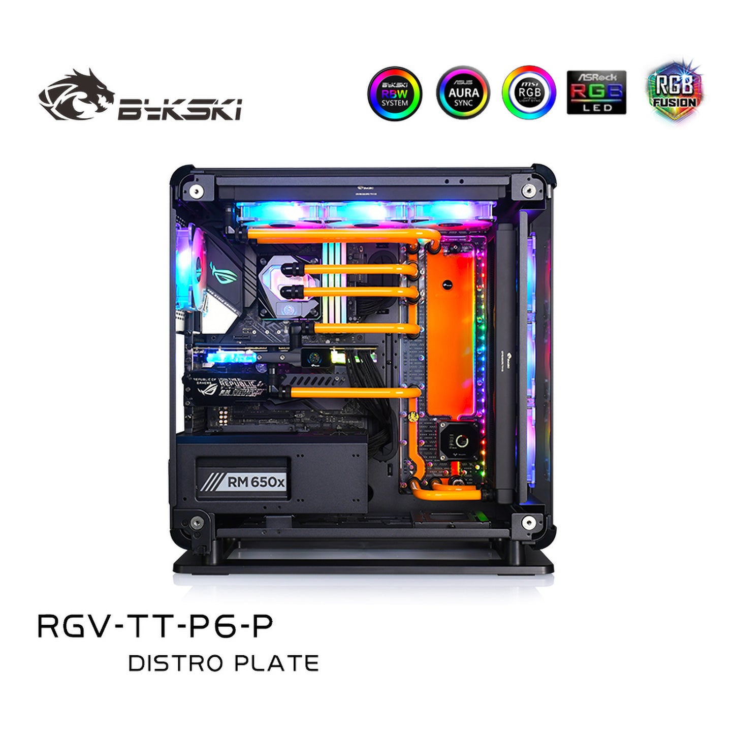 Bykski Distro Plate For Thermaltake Core P6 TG Case, Acrylic Waterway Board Combo DDC Pump, 5V A-RGB , RGV-TT-P6-P