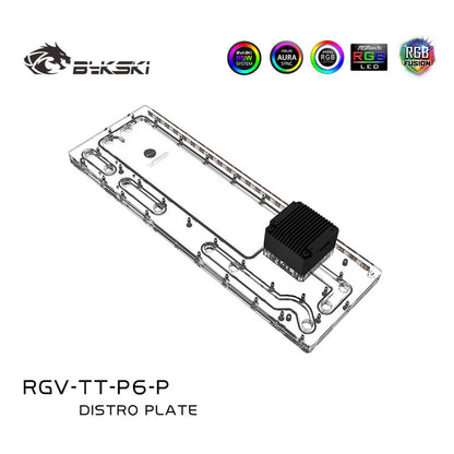 Bykski Distro Plate For Thermaltake Core P6 TG Case, Acrylic Waterway Board Combo DDC Pump, 5V A-RGB , RGV-TT-P6-P