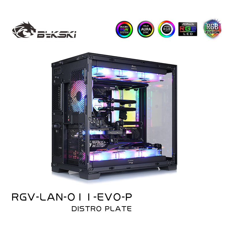 Bykski Distro Plate Kit For Lian Li O11 EVO Case, 5V A-RGB