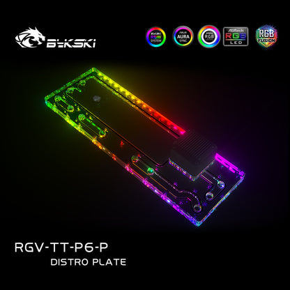 Bykski Distro Plate For Thermaltake Core P6 TG Case, Acrylic Waterway Board Combo DDC Pump, 5V A-RGB , RGV-TT-P6-P