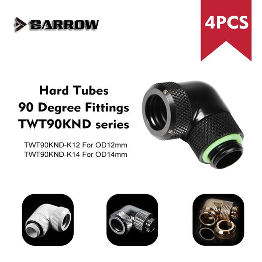 Hard Tube Fitting Barrow 90 Degree Rotary G1/4" Rotatable Adapter For Od12mm / Od14mm Rigid Pipe Computer Case Component