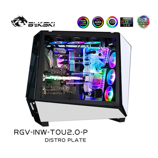 Bykski RGV-INW-TOU2.0-P Waterway Board For INWIN TOU 2.0 Computer Case,Acrylic Transparent Reservoir Water Cooling System