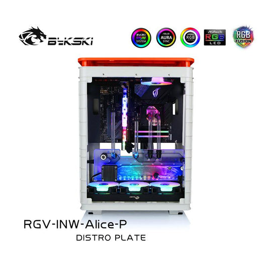 Bykski Distro Plate For IN WIN Alice Case, Waterway Boards For Intel CPU Water Block & Single GPU Building, RGV-INW-Alice-P