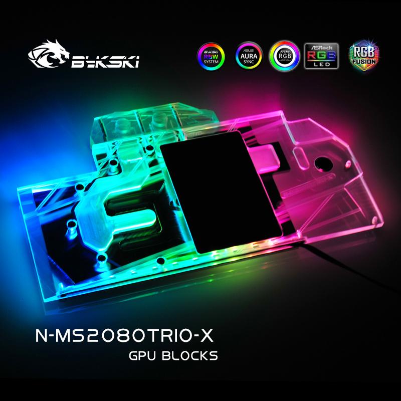 Bykski Full Cover Graphics Card Water Cooling Block, For MSI RTX 2080/2080Super/2070Super TRIO, N-MS2080TRIO-X