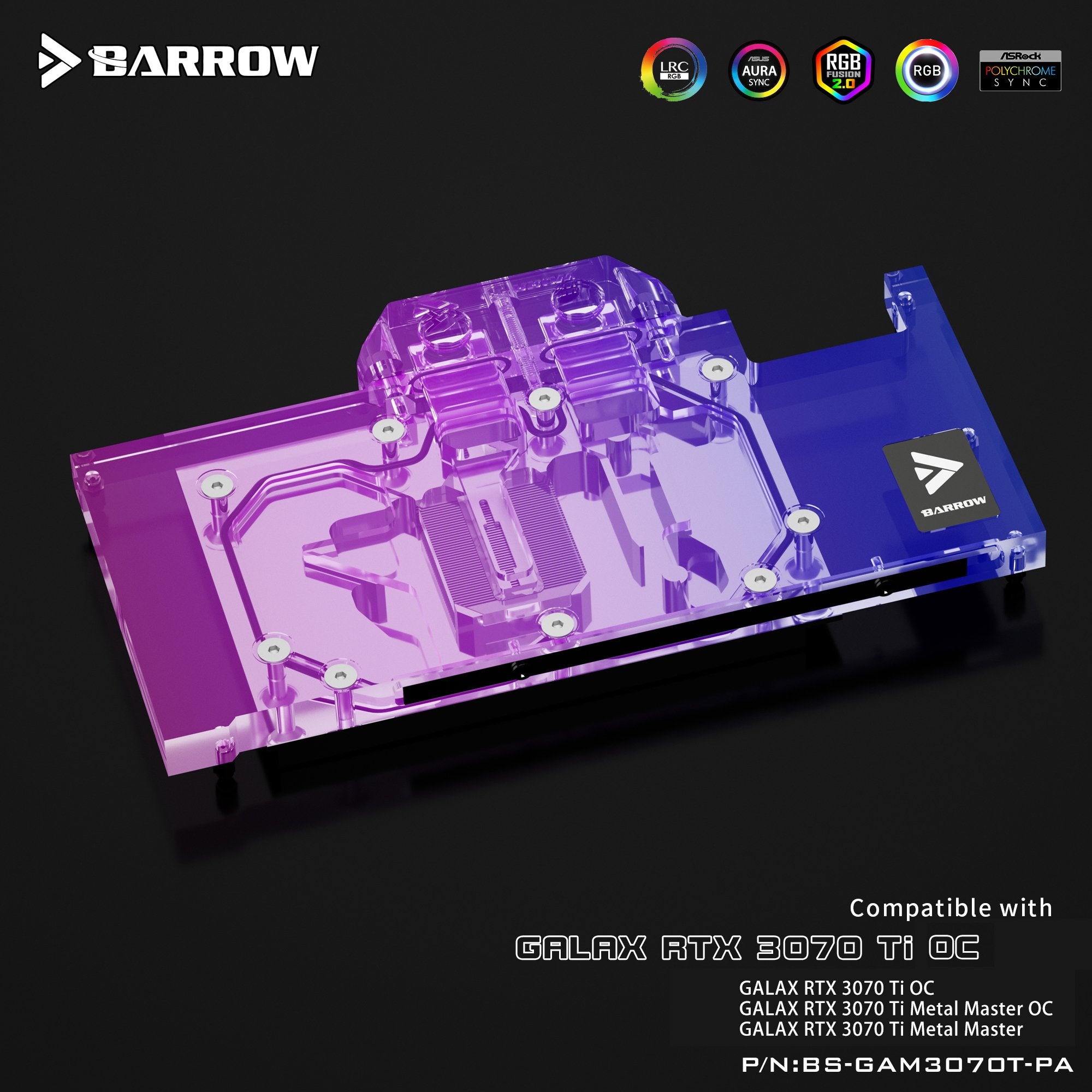 Barrow GPU Water Block for Galax / Gainward RTX 3070TI OC GPU Card