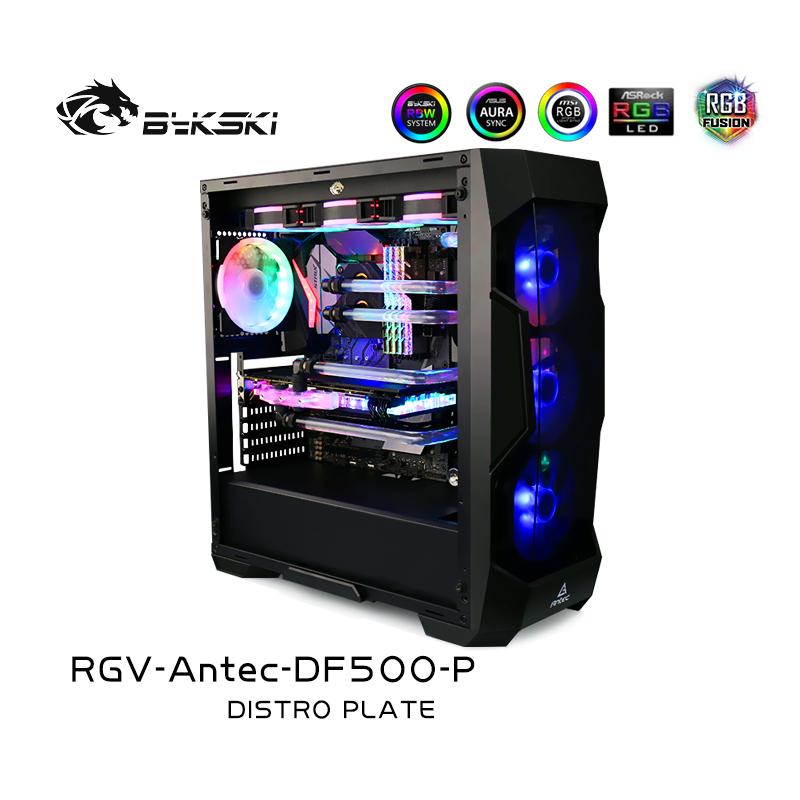 Bykski RGV-Antec-DF500-P, cartes de voies navigables pour boîtier Antec DF500, pour bloc d'eau CPU Intel et construction GPU unique