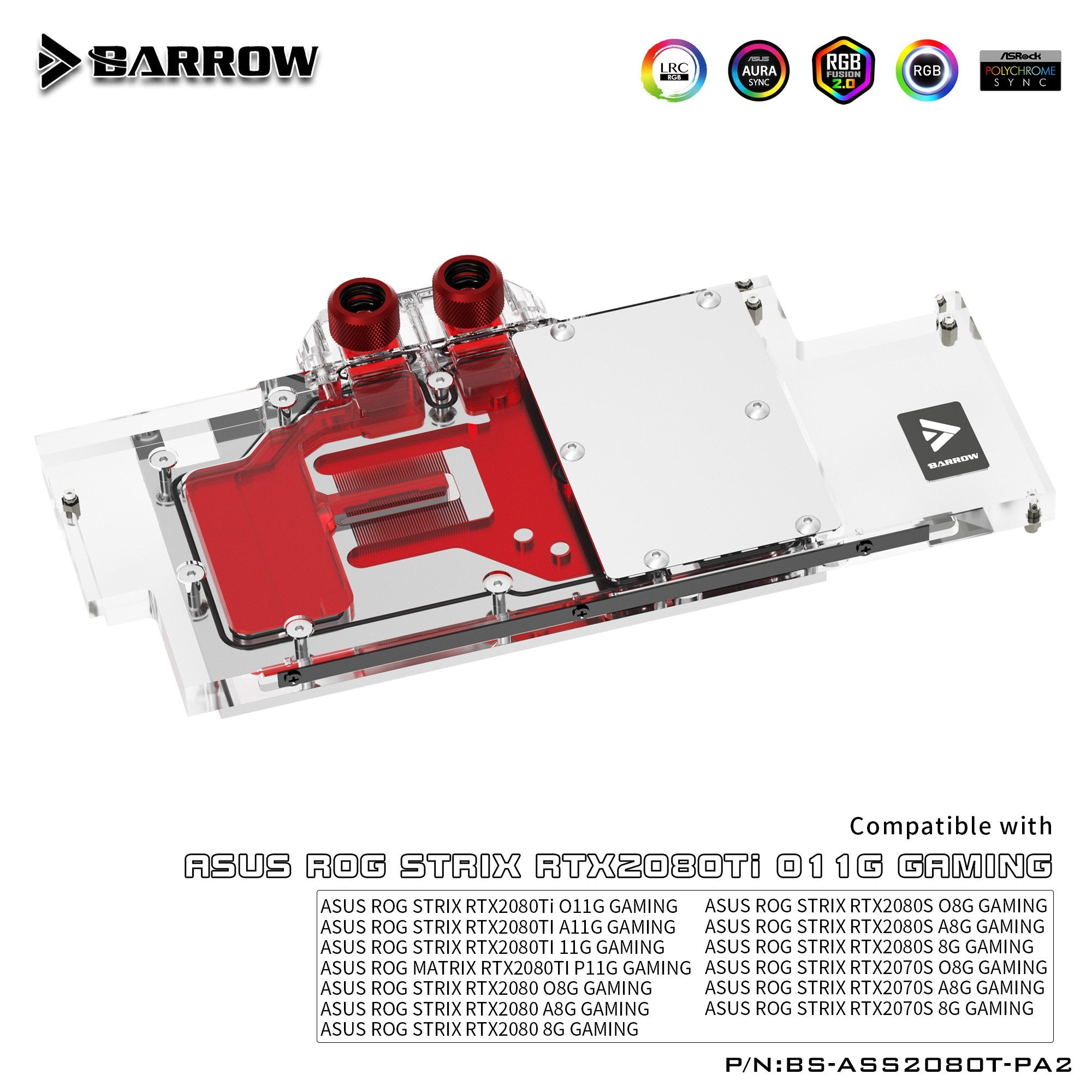 Barrow BS-ASS2080T-PA2, Full Coverage Graphics Card Water Cooling