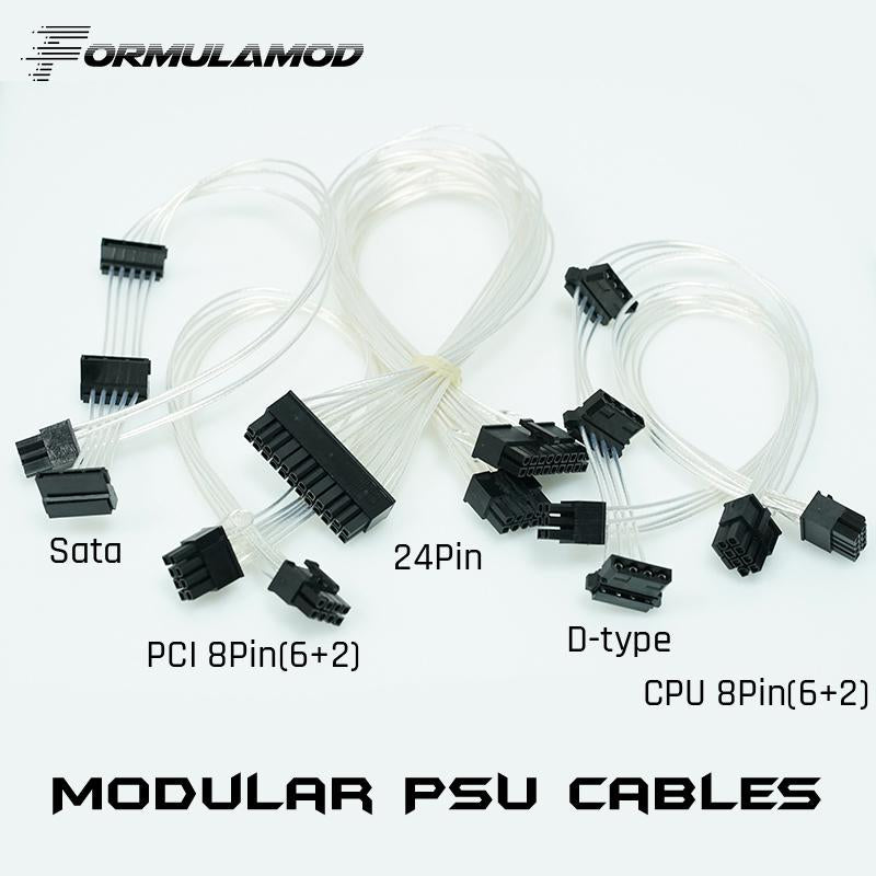 FormulaMod Fm-EVGA-SL, Fully Modular PSU Cables, 18AWG Silver Plated, For EVGA G2 G3 G+ Series Modular PSU