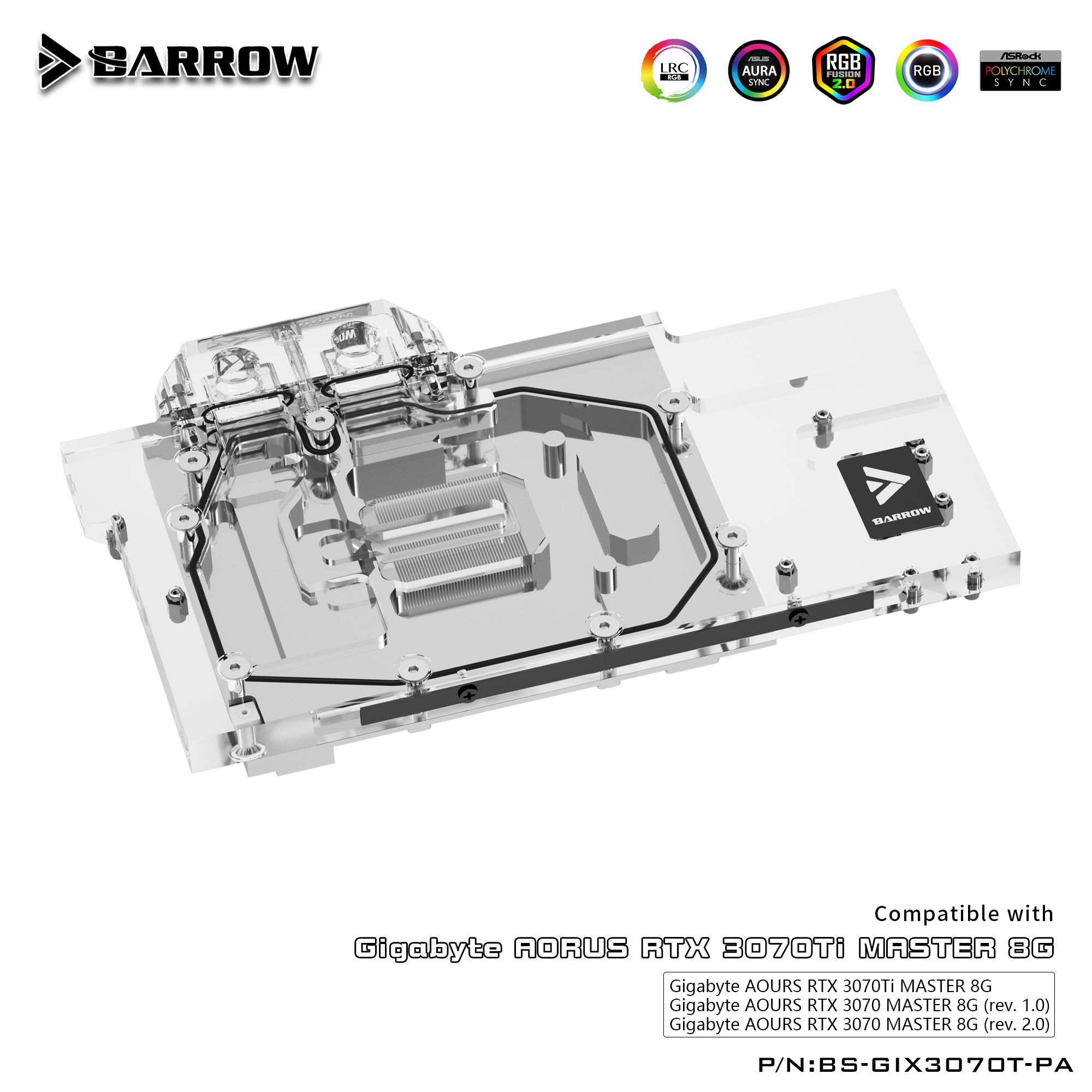 Barrow GPU Water Block For Gigabyte AORUS RTX 3070Ti / 3070 MASTER