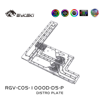 Bykski Distro Plate Kit For Corsair 1000D Case, 5V A-RGB Complete Loop For Single GPU PC Building, Water Cooling Waterway Board, RGV-COS-1000D-D5-P