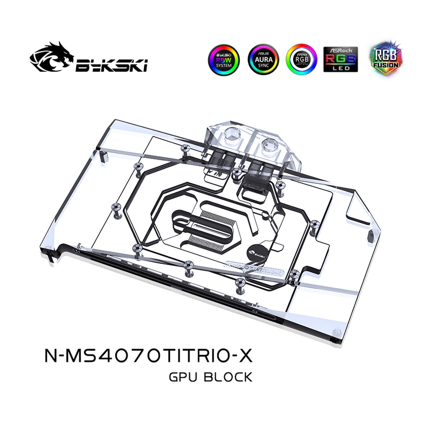 Bykski GPU Water Block For MSI RTX 4070 Ti Gaming Trio 12G, Full Cover With Backplate PC Water Cooling Cooler, N-MS4070TITRIO-X